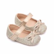 Pantofiori aurii cu sclipici si cu fundita LId2572-p10