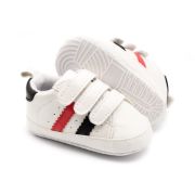 Adidasi albi cu dungi laterale - white (marime disponibila: 3-6 luni (marimea 18 incaltaminte)) mbd9802-5-ac40.3-6 luni (marimea 18 incaltaminte)