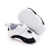 Adidasi albi cu negru cu sireturi si bareta cu arici MBbb222-3-p22