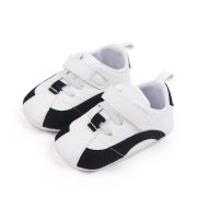 Adidasi albi cu negru cu sireturi si bareta cu arici MBbb222-3-p22