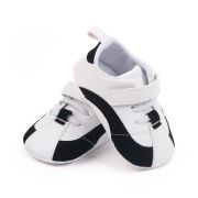 Adidasi albi cu negru cu sireturi si bareta cu arici MBbb222-3-p22