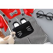 Costumas pentru baietei cu tricou si salopeta - pisicuta (marime disponibila: 2 ani) mdfsb17-de3.2 ani
