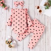 Compleu roz somon cu inimioare pentru fetite (marime disponibila: 6-9 luni (marimea 19 incaltaminte)) lic1209-de.6-9 luni (marimea 19 incaltaminte)