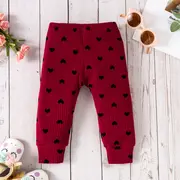 Compleu visiniu cu inimioare pentru fetite (marime disponibila: 6-9 luni (marimea 19 incaltaminte)) lic1209-1-de.6-9 luni (marimea 19 incaltaminte)
