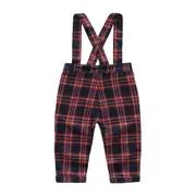 Costum elegant cu salopeta in carouri rosii (marime disponibila: 3-6 luni (marimea 18 incaltaminte)) mdtzb0102-de2.3-6 luni (marimea 18 incaltaminte)