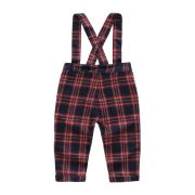 Costum elegant cu salopeta in carouri rosii MDtzb0102-DE2
