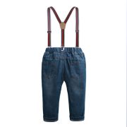 Costumas cu blugi si camasuta in carouri albastre MDFSB90-j