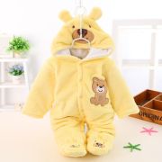 Combinezon plusat galben - teddy (marime disponibila: 6-9 luni (marimea 19 incaltaminte)) mdjs014-3.6-9 luni (marimea 19 incaltaminte)