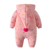 Salopeta captusita roz somon pentru fetite - Fundite colorate MDQ6214-2