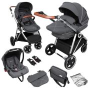 Babygo - carucior 3 in 1 halime  – cadru silver  bbbbgo-74112