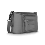 Lionelo - Geanta impermeabila pentru mamici si carucior, Little Cube, Cu 4 compartimente, Curea detasabila, Buzunar exterior detasabil, Gri BYNLO-LITTLE_CUBE_GREY