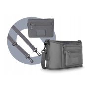 Lionelo - Geanta impermeabila pentru mamici si carucior, Little Cube, Cu 4 compartimente, Curea detasabila, Buzunar exterior detasabil, Gri BYNLO-LITTLE_CUBE_GREY