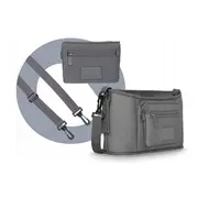 Lionelo - Geanta impermeabila pentru mamici si carucior, Little Cube, Cu 4 compartimente, Curea detasabila, Buzunar exterior detasabil, Gri BYNLO-LITTLE_CUBE_GREY