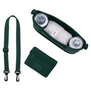Lionelo - Geanta impermeabila pentru mamici si carucior, Little Cube, Cu 4 compartimente, Curea detasabila, Buzunar exterior detasabil, Verde BYNLO-LITTLE_CUBE_GREEN