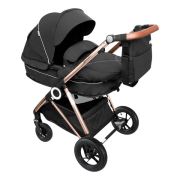 Babygo - carucior 3 in 1 air halime black – cadru gold bbbbgo-76141