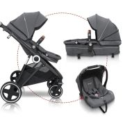 Babygo - carucior 3 in 1 halime  – cadru black bbbbgo-74122