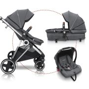Babygo - carucior 3 in 1 halime  – cadru silver  bbbbgo-74112