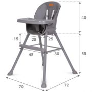 Scaun de masa 4 in 1 kidwell eatan gray edeedikrwyeat02a1