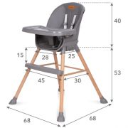 Scaun de masa 4 in 1 kidwell eatan wood gray edeedikrwyeat02a0