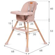 Scaun de masa 4 in 1 kidwell eatan wood pink edeedikrwyeat01a0