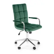 Scaun birou hm gonzo 4, stofa tip catifea, mecanism de balans, cu brate tapitate, cadru cromat, rotatie 360&deg;, 90 kg, verde drm9930