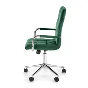 Scaun birou hm gonzo 4, stofa tip catifea, mecanism de balans, cu brate tapitate, cadru cromat, rotatie 360&deg;, 90 kg, verde drm9930
