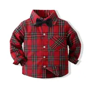 Costum elegant pentru baietei cu camasuta in carouri MBMS01-de4