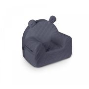 Fotoliu Pentru Copii Cu Spatar, Catifea Velvet Ursulet Teddy Nightshadow Blue Pjb70017