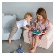 Fotoliu Pentru Copii Cu Spatar, Catifea Velvet Ursulet Teddy Nightshadow Blue Pjb70017