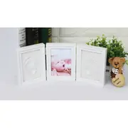 Kit rama foto tripla mobila cu 2 amprente mulaj (Culoare rama: Natur, Culoare kit mulaj: Albastru) JEMdrl-r16