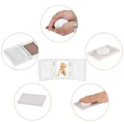 Kit rama foto tripla mobila cu 2 amprente mulaj (Culoare rama: Natur, Culoare kit mulaj: Albastru) JEMdrl-r16