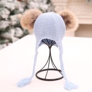 Caciulita Eva cu 2 pampoane (Culoare: Negru) JEMdrl1109