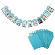 Ghirlanda pentru fotografii - primele 12 luni (Culoare: Bleu) JEMdrl259