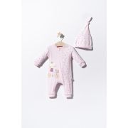 Salopeta cu bulinute cu caciulita pentru bebelusi Cats, Tongs baby (Culoare: Roz, Marime: 6-9 luni) JEMtgs_2911_3