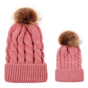 Set caciuli mama copil cu un pampon (Culoare: Alb) JEMdrl1154