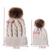 Set caciuli mama copil cu un pampon (Culoare: Alb) JEMdrl1154
