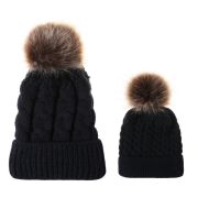 Set caciuli mama copil cu un pampon (Culoare: Alb) JEMdrl1154