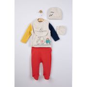 Setul 5 piese nou nascut Choo Choo, Tongs baby (Culoare: Rosu) JEMtgs_4075_2