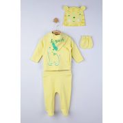 Setul 5 piese nou nascut Ursulet, Tongs baby (Culoare: Gri) JEMtgs_4131_1