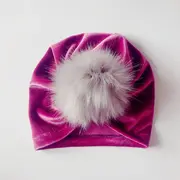 Turban bebelusi din catifea (Culoare: Roz) JEMdrl1067