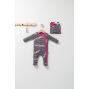 Salopeta cu caciulita pentru bebelusi Colorful autum, Tongs baby (Culoare: Gri, Marime: 6-9 luni) JEMtgs_4431_6