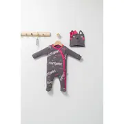 Salopeta cu caciulita pentru bebelusi Colorful autum, Tongs baby (Culoare: Gri, Marime: 6-9 luni) JEMtgs_4431_6