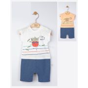 Salopeta de vara pentru bebelusi Marathon, Tongs baby (Marime: 3-6 Luni, Culoare: Ecru) JEMtgs_4311_5