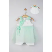 Salopeta de vara pentru bebelusi cu tulle, Tongs baby (Culoare: Galben, Marime: 6-9 luni) JEMtgs_4200_6