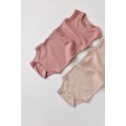 Set de 2 body-uri fara maneci din bumbac organic si modal - Roz/Blush (Marime: 18-24 Luni) JEMBC-CSYM11107-18