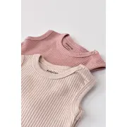 Set de 2 body-uri fara maneci din bumbac organic si modal - Roz/Blush (Marime: 18-24 Luni) JEMBC-CSYM11107-18