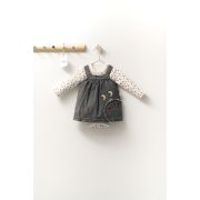 Set rochita cu body pentru fetite Monster, Tongs baby (Culoare: Gri, Marime: 9-12 luni) JEMtgs_4418_4