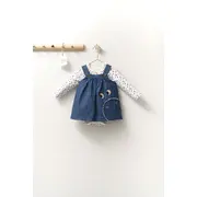 Set rochita cu body pentru fetite Monster, Tongs baby (Marime: 18-24 Luni, Culoare: Bleumarin) JEMtgs_4418_6