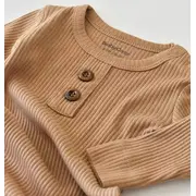 Salopeta cu maneca lunga si panataloni lungi din bumbac organic si modal - Maro (Marime: 6-9 luni) JEMBC-CSYM11414-6