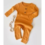 Salopeta cu maneca lunga si panataloni lungi din bumbac organic si modal - Mustar (Marime: 6-9 luni) JEMBC-CSYM11408-6